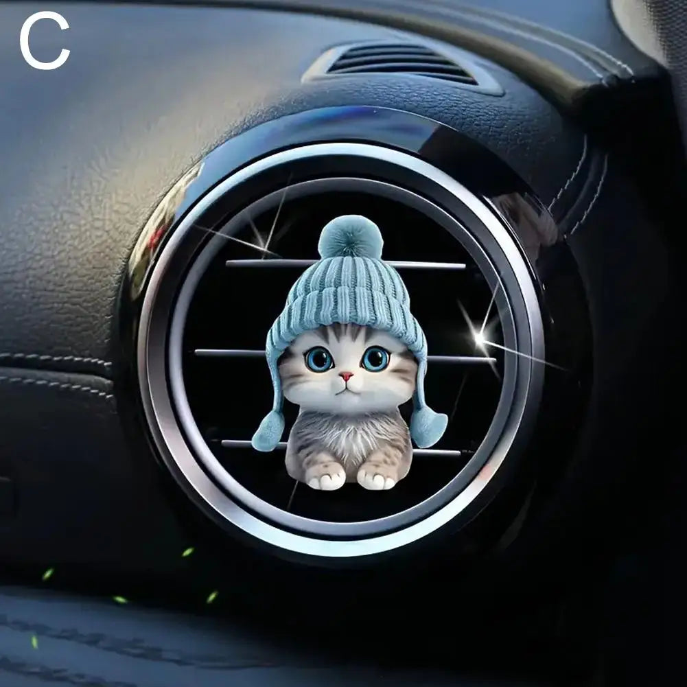 Ventilation Clip Universal Simple Installation Portable Fun Cartoon Cats Dogs Air Vent Clips Acrylic Car Interior Decoration NEW