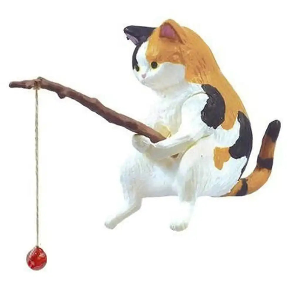 Cute Car Fishing Cat Resin Ornament Auto Rearview Mirror Pendant Air Outlet Navigation Screen Car Accessories Interior Decor