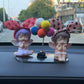 Car Ornaments Girls Car Interior Decoration Little Girl Bow Doll Ladies Center Console Cute Dolls Female Driver Car Supplies