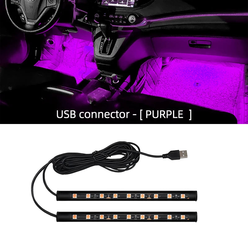 نيون-فوت | إضاءة LED نيون محيطية للأرضية والداخلية عبر USB 🚗🌈💡