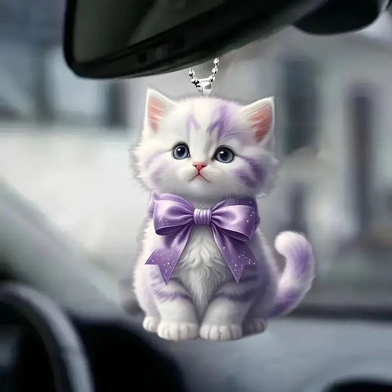 🐱 قطة لطيفة – زينة أنيقة لمرآة السيارة! 🚗✨