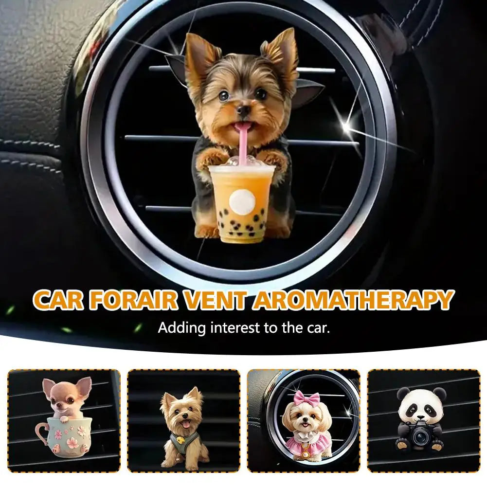 Ventilation Clip Universal Simple Installation Portable Fun Cartoon Cats Dogs Air Vent Clips Acrylic Car Interior Decoration NEW