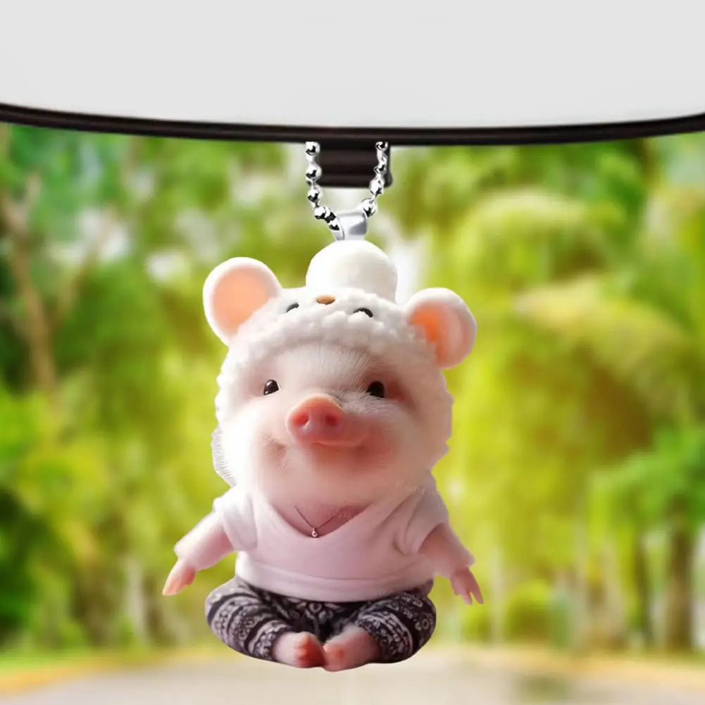 Staircase Ornament Charm Realistic Shaped Car Rearview Mirror Pendant with Lanyard Christmas Tree Ornament Easy to Hang