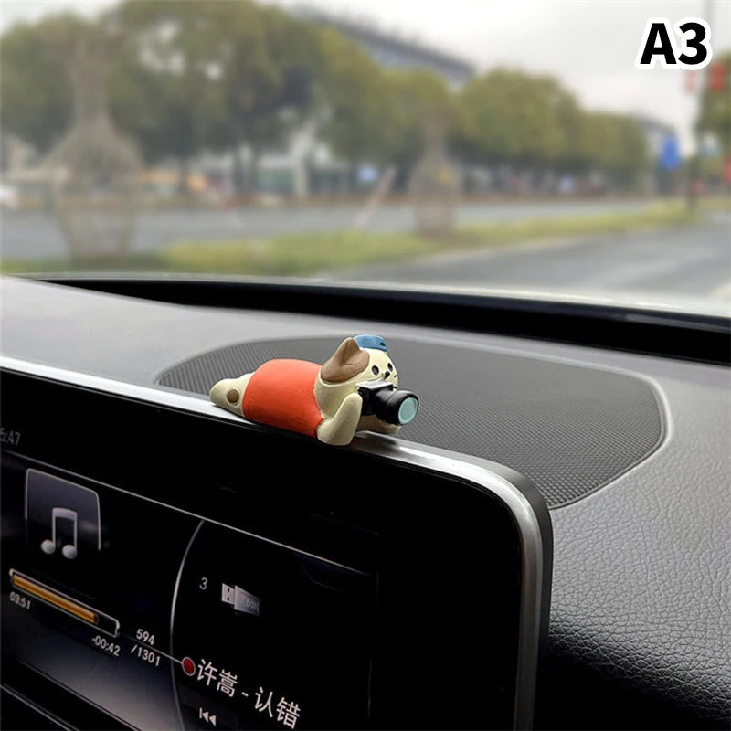 Cute Car Interior Decoration Ornaments Mini Cat Action Figure Auto Dashboard Rearview Mirror Decoration Car Accessories